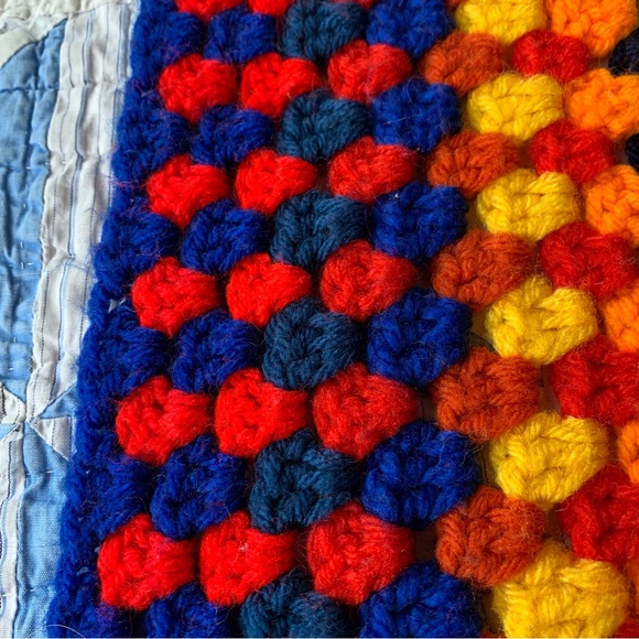 Crocheted Bright Colourful Baby Blanket - Picture 5 of 7
